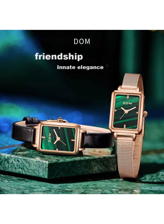 Dom Xiaolu Biao Watch, Women's Vintage Square Simple Fashion Small Dial, Quartz, Valentine's Day Birthday Gift For Girlfriend - Image 1