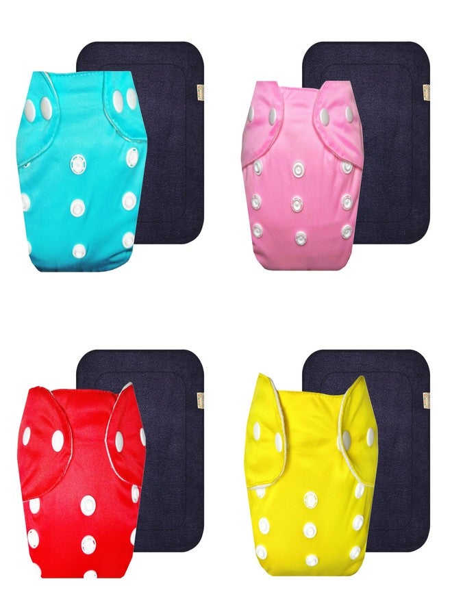 Dumbledo Lite Cloth Diaper with Gray Insert (Pack of 4) | Soft & Gentle | Leakproof | Travel Friendly | All-Day Wear | 3 Months - 2 Years | Unisex Baby - Image 1