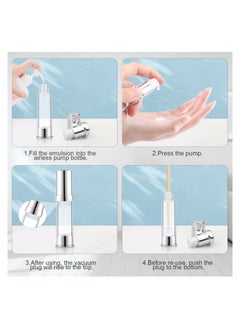 Generic 8 Pack 10ml/0.34oz Refillable Plastic Airless Pump Bottles, Mini Spray Dispenser for Travel, Perfect for Foundation, Essence, Gel, Emulsion, and Toiletries Samples.  - Image 5