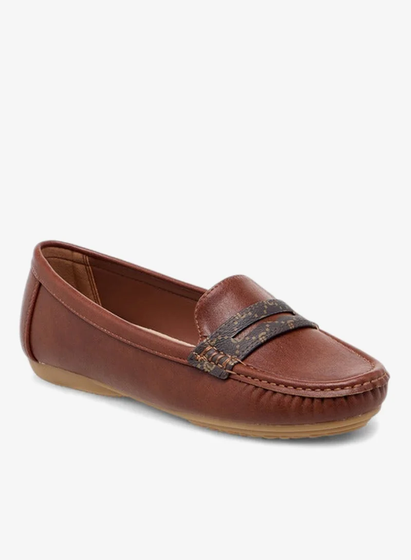 Le Confort Monogram Print Slip-On Moccasins
