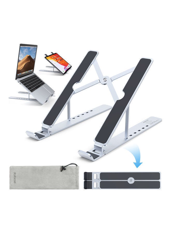 NIBEMINENT Adjustable Aluminum Tablet Stand Silver/Black  - Image 3