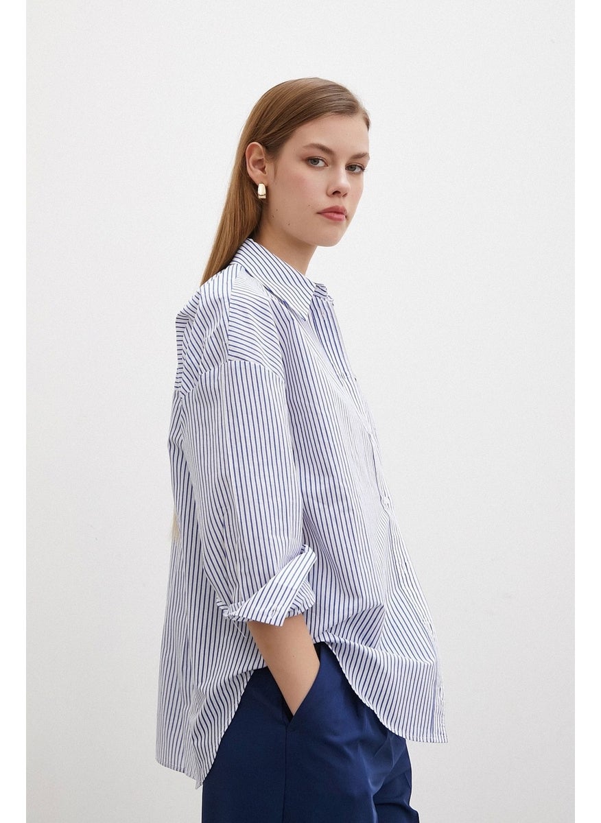 Pinstripe Poplin Shirt Blue - pzsku/Z7CA1898E2C6AD478A26FZ/45/_/1741336285/b4363b0f-546c-4f1a-b941-a6421a54589a