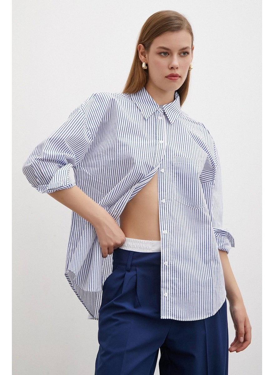 Pinstripe Poplin Shirt Blue - pzsku/Z7CA1898E2C6AD478A26FZ/45/_/1741336294/754affe0-c45f-428e-a105-6bfc82dd974f