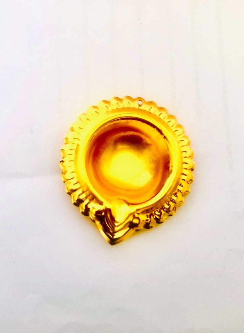Pack Of 4 Metal Diya Lamp Golden Color 2.5 Inch Each - Image 4