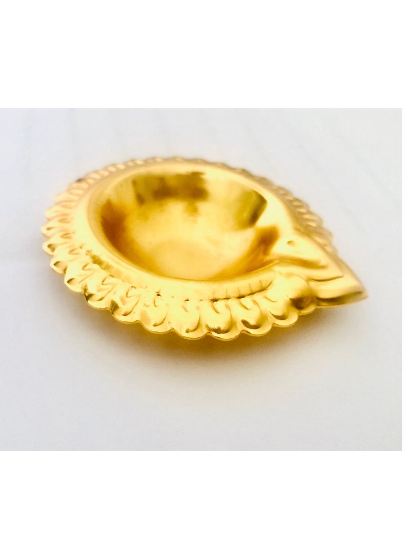 Pack Of 4 Metal Diya Lamp Golden Color 2.5 Inch Each - Image 3