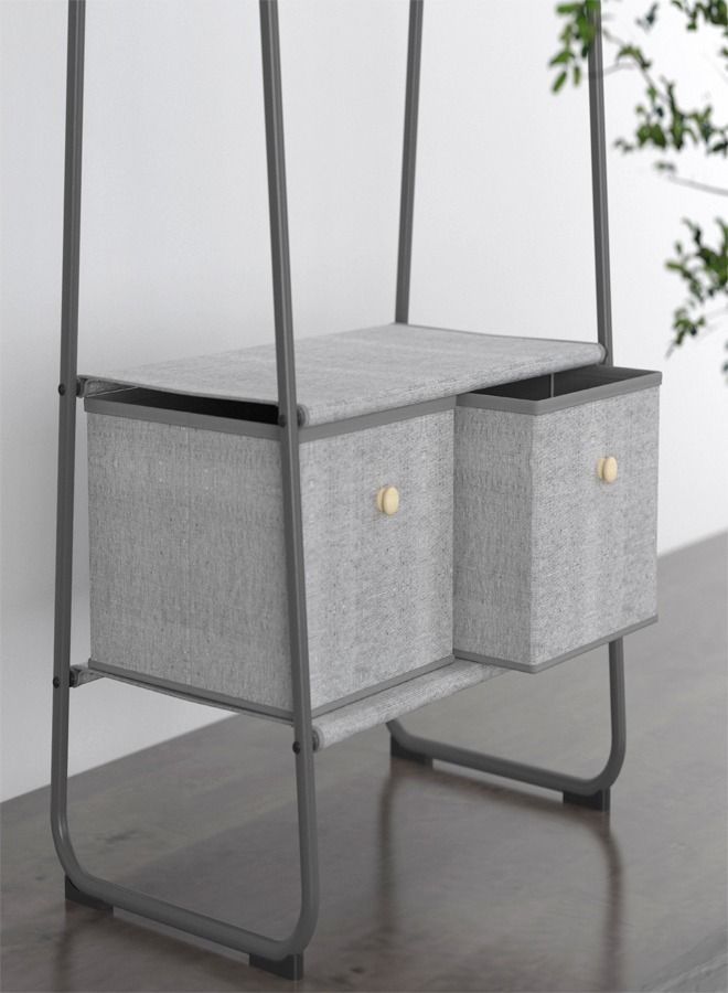 fashionhome Multifunction Metal Clothes Rack with Non-Woven Fabric Drawers Storage Rack for Home and Office 0.64 x 0.4 x 1.7 Meter - Image 4
