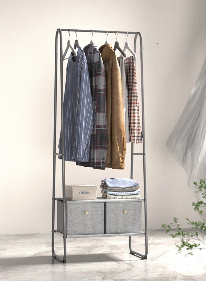 fashionhome Multifunction Metal Clothes Rack with Non-Woven Fabric Drawers Storage Rack for Home and Office 0.64 x 0.4 x 1.7 Meter - Image 3