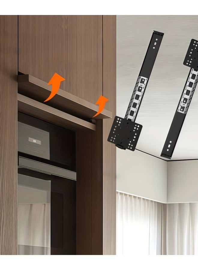 400mm 2 Slide Rails 2 Hinges Heavy Duty Pocket Door Sliding System Kit - Image 3