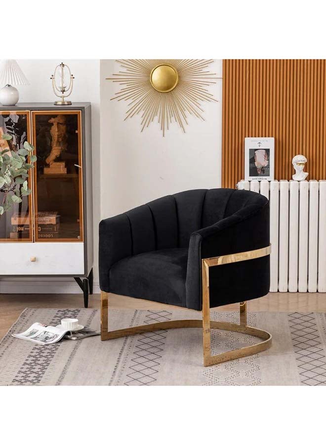 Al Home Classic Black Velvet Chair with Swedish Wood By Alhome 80x85 cm 