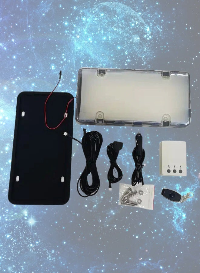Generic Decorative License Plate Frame with Remote LED Backlight – Fits US Standard 12x6 Inch Plates  - Image 1