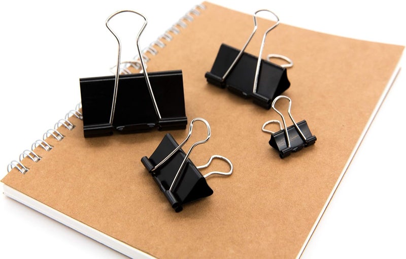 DSTELIN Binder Clips Paper Clamps Assorted Sizes 100 Count (Black), X Large, Large, Medium, Small, X Small and Micro, 6 Sizes in One Pack, Meet Your Different Using Needs. - Image 4
