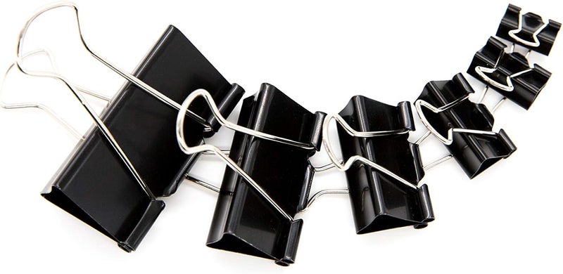 DSTELIN Binder Clips Paper Clamps Assorted Sizes 100 Count (Black), X Large, Large, Medium, Small, X Small and Micro, 6 Sizes in One Pack, Meet Your Different Using Needs. - Image 2