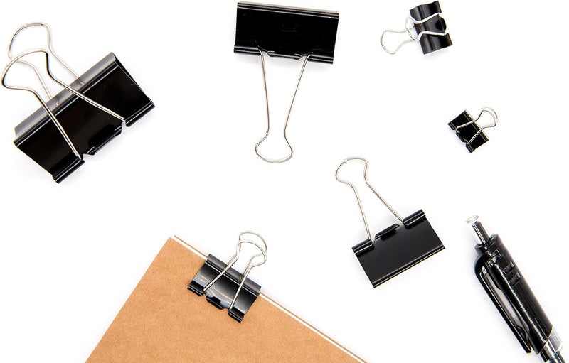 DSTELIN Binder Clips Paper Clamps Assorted Sizes 100 Count (Black), X Large, Large, Medium, Small, X Small and Micro, 6 Sizes in One Pack, Meet Your Different Using Needs. - Image 5