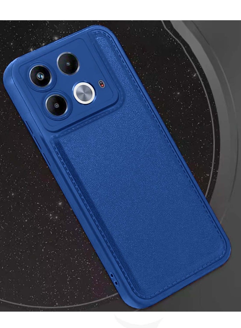 دبليو تيك انفينيكس نوت 40 5G 2024 غطاء غطاء غطاء سائل سيليكون بنسيج لاصق - أزرق كحلي - Image 3