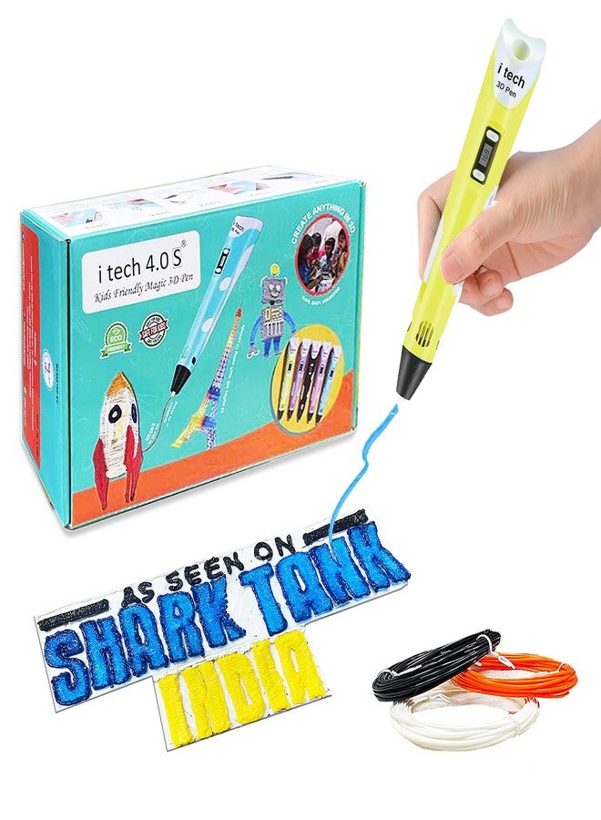 WOL 3D WOL3D Itech (Yellow) Magic 3D Pen for 3D Printing with Speed Control, Advanced Temperature Regulation, OLED Display & Ergonomic Design – Compatible with variety of Filaments for Creative DIY, Art. - Image 1