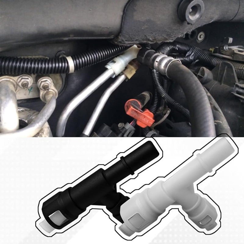 MLAHUIER 2 PCS Car Heater Hose Fitting, T-connector Three-way Cooling Water Pipe Joint, Heater Inlet Hose Fitting Replacement OEM#15055343 15055342, Compatible with Select Chevy Cadillac Chevrolet GMC - Image 3