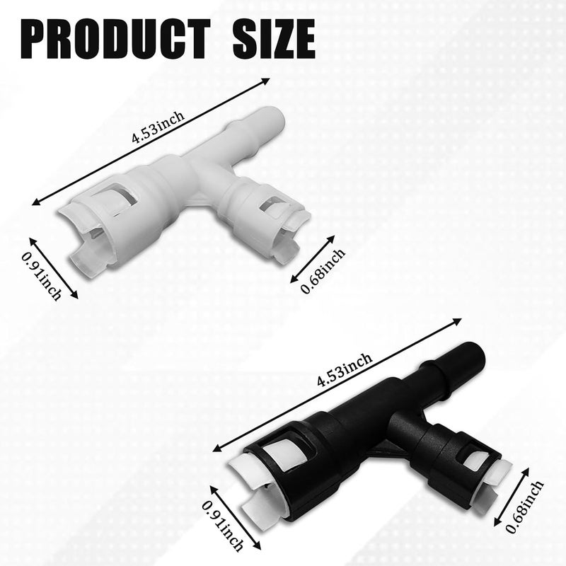 MLAHUIER 2 PCS Car Heater Hose Fitting, T-connector Three-way Cooling Water Pipe Joint, Heater Inlet Hose Fitting Replacement OEM#15055343 15055342, Compatible with Select Chevy Cadillac Chevrolet GMC - Image 2