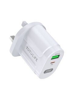 Totulife PURE Series Wall Charger GaN 33W + QC - White  - Image 2