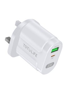 Totulife PURE Series Wall Charger GaN 33W + QC - White  - Image 3
