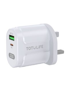 Totulife PURE Series Wall Charger GaN 33W + QC - White  - Image 4