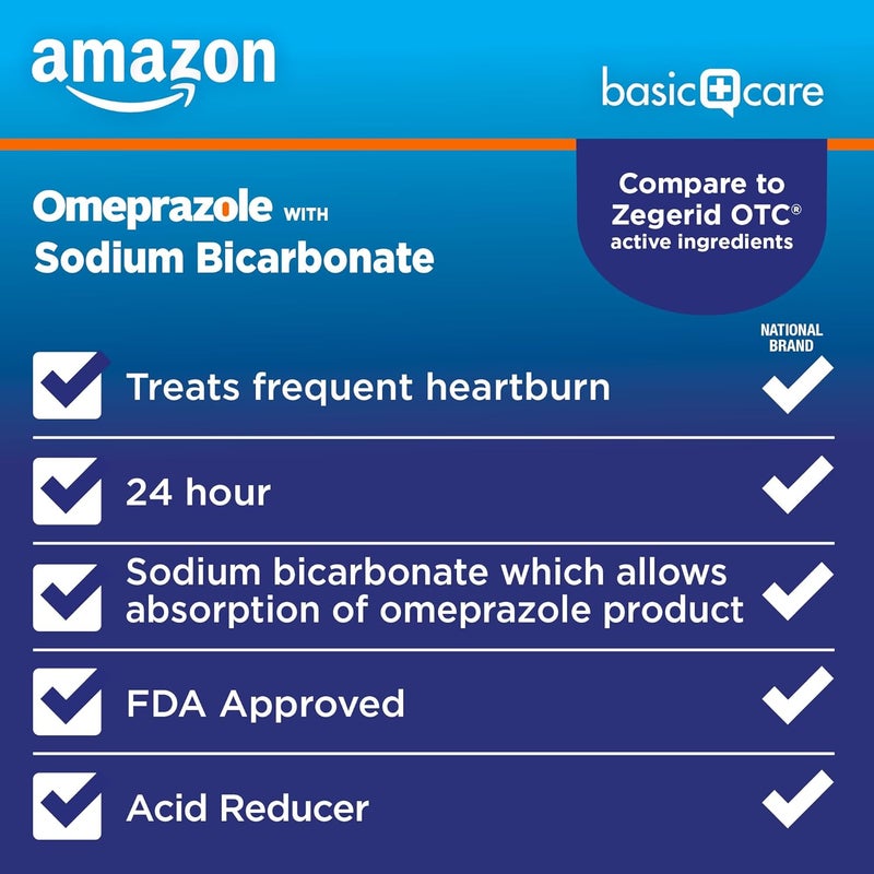 Care Omeprazole and Sodium Bicarbonate Capsules 20 mg1100 mg 24Hour Frequent Heartburn Medicine Acid Reducer Pills 42 Count Pack of 2 - Image 3