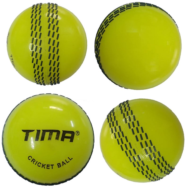 TIMA Sports Fun Poly Hard Synthetic Red Cricket Ball (Yellow Pack of 4) - Image 2
