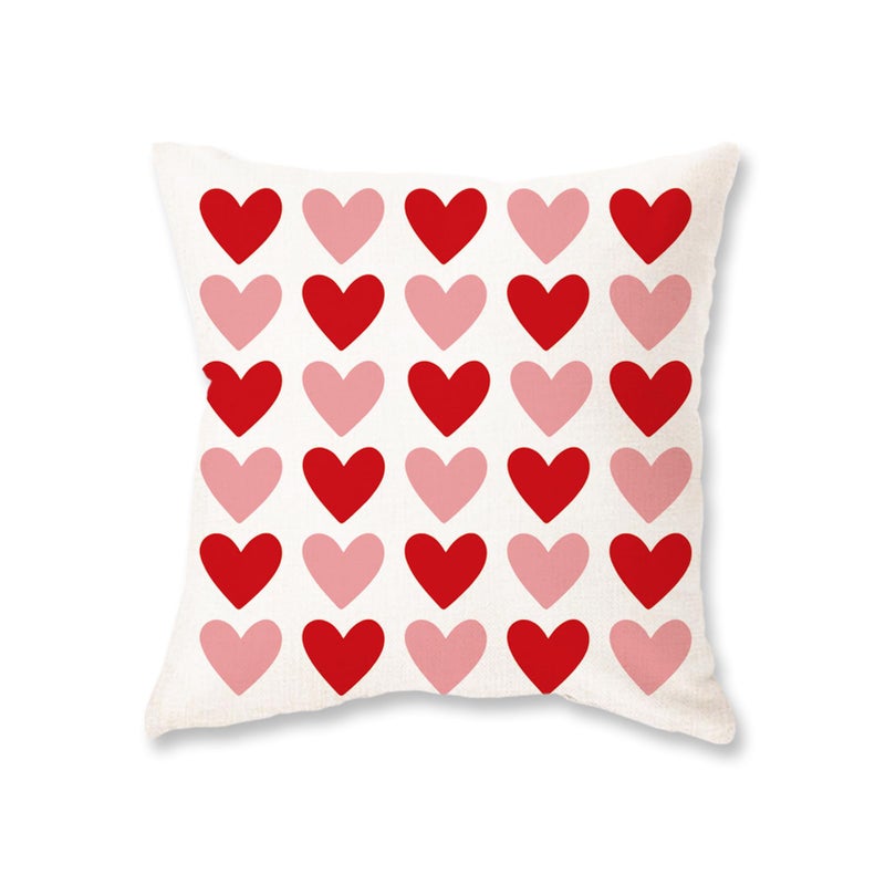 ONWAY Valentine's Day Pillow Cover 18x18 Red Pink Heart Decoration Valentine Lumbar Throw Cushion Case for Bedroom Sofa Couch Home Decor - Image 1