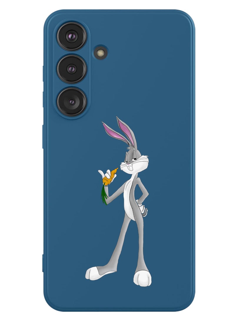 Theodor Protective Slim Fit Case Liquid Silicone Cover with Full Body Protection Anti-Scratch Shockproof Case For Samsung Galaxy S24 Plus (Blue) - rabbit (2) - Image 1