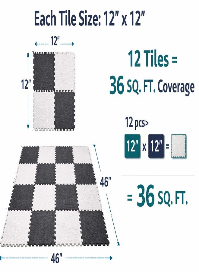 VDHJA Soft Foam Puzzle Play Mat for Babies and Toddlers, Interlocking, Non-Toxic, Safe, Easy-to-Clean, Black and White Checkerboard Design, Ideal for Play Areas, Nurseries, and Indoor Spaces - Image 2