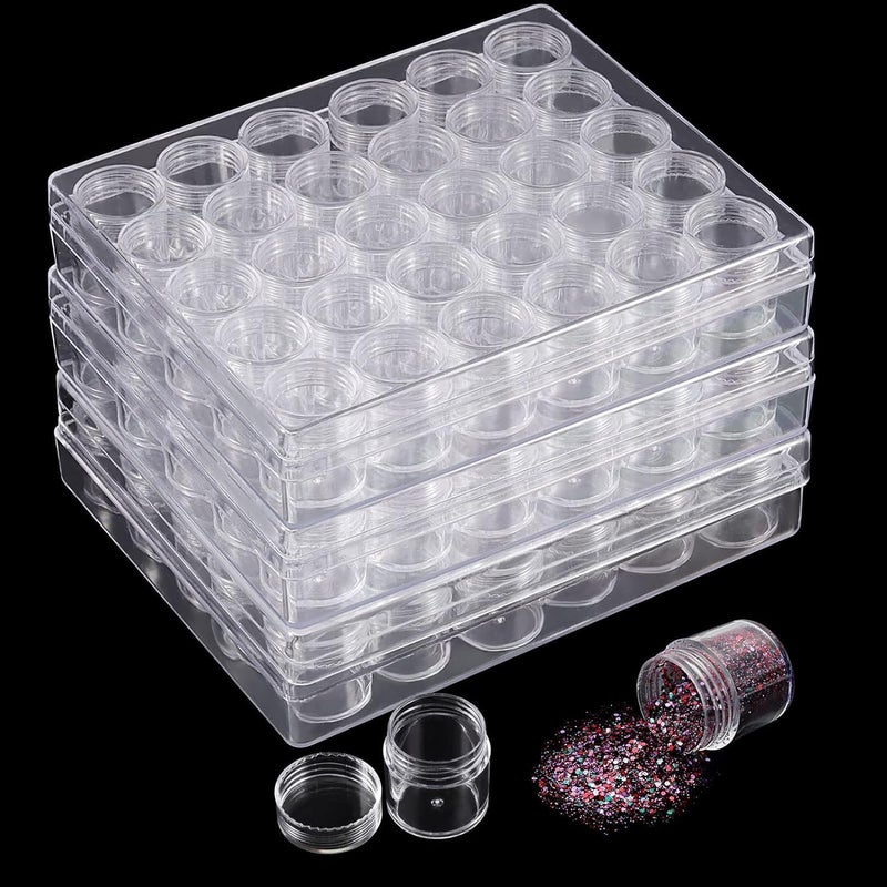 VATTU Storage box Diamond Small Clear Plastic Bead Containers with Lid for Jewelry Painting Art Craft Rhinestones Sewing Cosmetic Nail Glitter Powder 30PCS ROUND BEAD STORAGE BOX - Image 2
