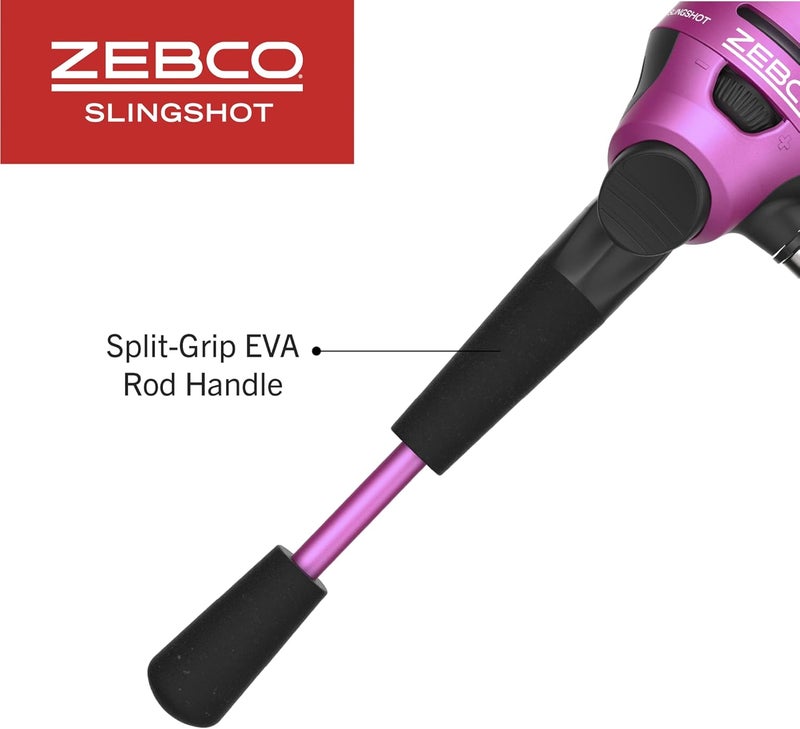 Zebco Slingshot Spincast Reel and Fishing Rod Combo, 5-Foot 6-Inch 2-Piece Fishing Pole, Size 30 Reel, Right-Hand Retrieve, Pre-Spooled with 10-Pound Line - Image 5