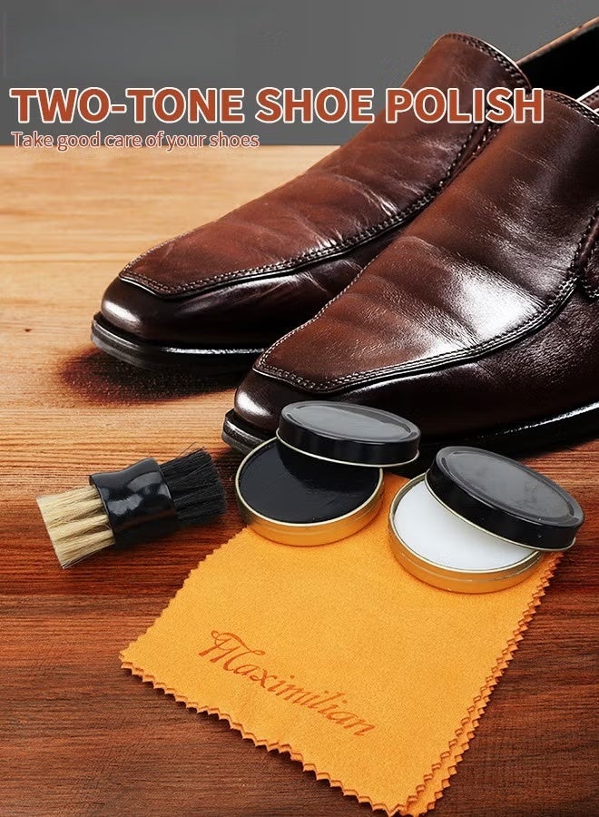 ,8PCS الأحذية البولندية مع الجلد PU,حالة أنيقة أنيقة,مجموعة فرشاة السفر الأحذية لامعة للأحذية الجلدية رعاية الأحذية والتنظيف,البني,, - Image 3