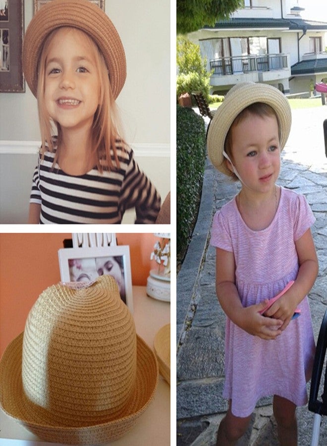 QTKJ Kids Anti-UV Straw Sun Hat Cat Ear Summer Cap for Girl Boys Bucket Hat (Yellow) - Image 4