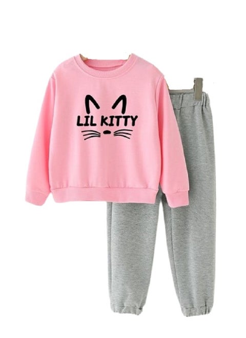 A winter pajama set for girls aged 12 to 16 years - Milton is comfortable and suitable for the cold winter - a two-piece set (Milton sweatshirt with a round neck and long sleeves, easy to wear, and pants with an elastic band at the waist).