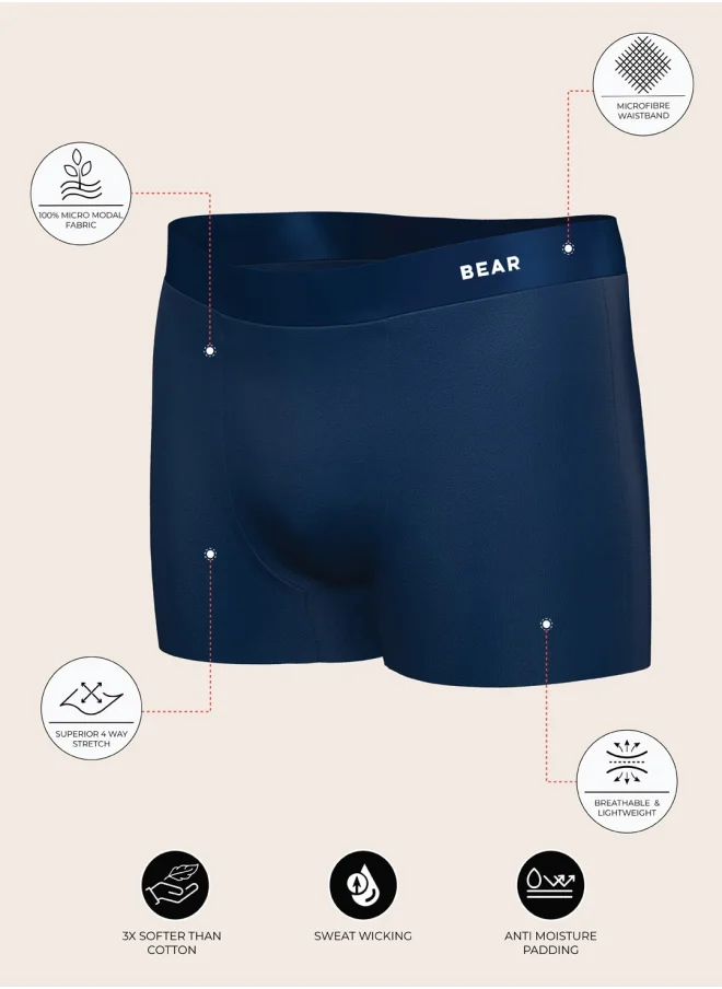 ذا بير هاوس Men’s Boxers (Pack of 3) – Soft & Comfortable Modal Underwear with Breathable Fabric and Stretchable Waistband for All-Day Comfort and Support