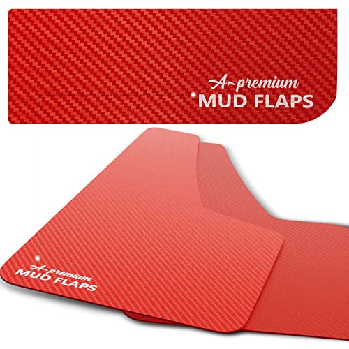 A-Premium 2 Pcs Red Universal Splash Guards Mud Flaps Mudflaps Mudguard Fender Flares for Car Sedan Coupe with Hardware Front or Rear - Image 3