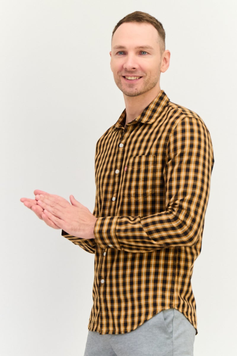 Levi's قميص رجالي ضيق بأكمام طويلة مزخرف بمربعات، متعدد الألوان - Image 4