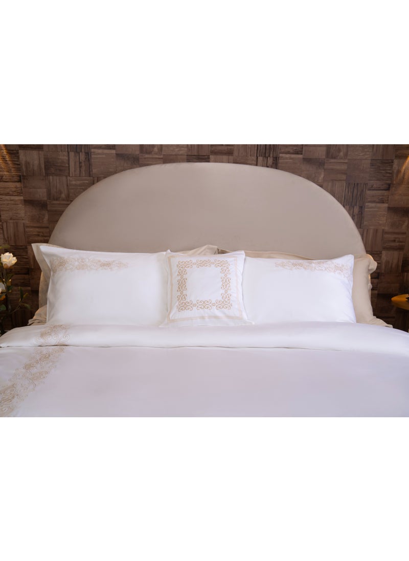 TM HOME TM Home “Islamic Motifs” 7-Piece Embroidered Duvet Cover Set – 100% Egyptian Cotton – 600TC – 450,000-Stitch Royal Craftsmanship  - Image 1