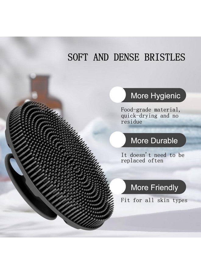 Innerneed Foodgrade Soft Silicone Body Scrubber Shower Brush Handheld Cleansing Skin Brush Gentle Exfoliating And Lather Well (Black) - Image 5