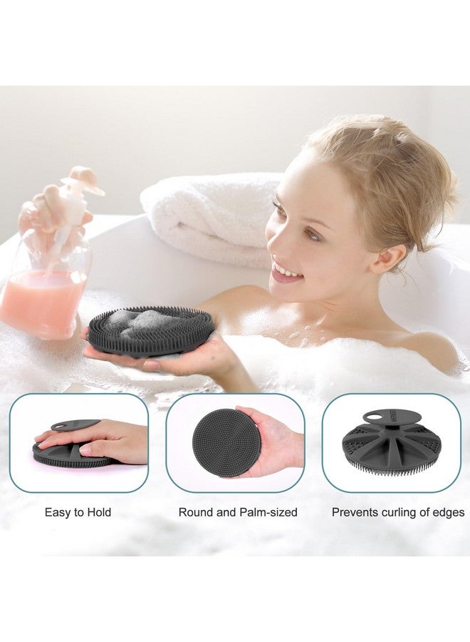 Innerneed Foodgrade Soft Silicone Body Scrubber Shower Brush Handheld Cleansing Skin Brush Gentle Exfoliating And Lather Well (Black) - Image 3