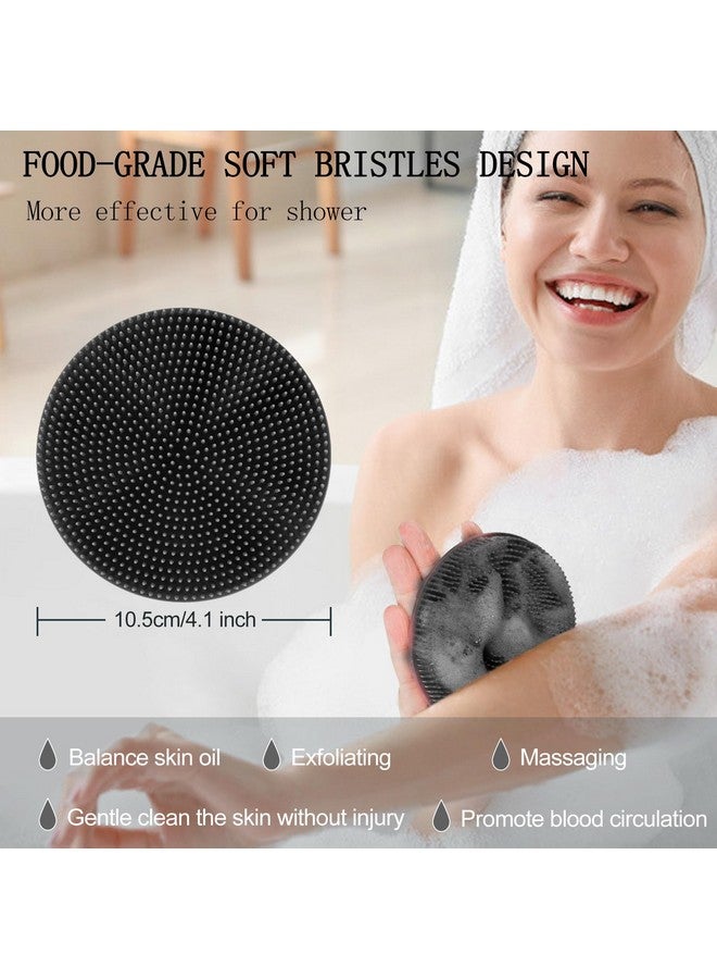 Innerneed Foodgrade Soft Silicone Body Scrubber Shower Brush Handheld Cleansing Skin Brush Gentle Exfoliating And Lather Well (Black) - Image 4