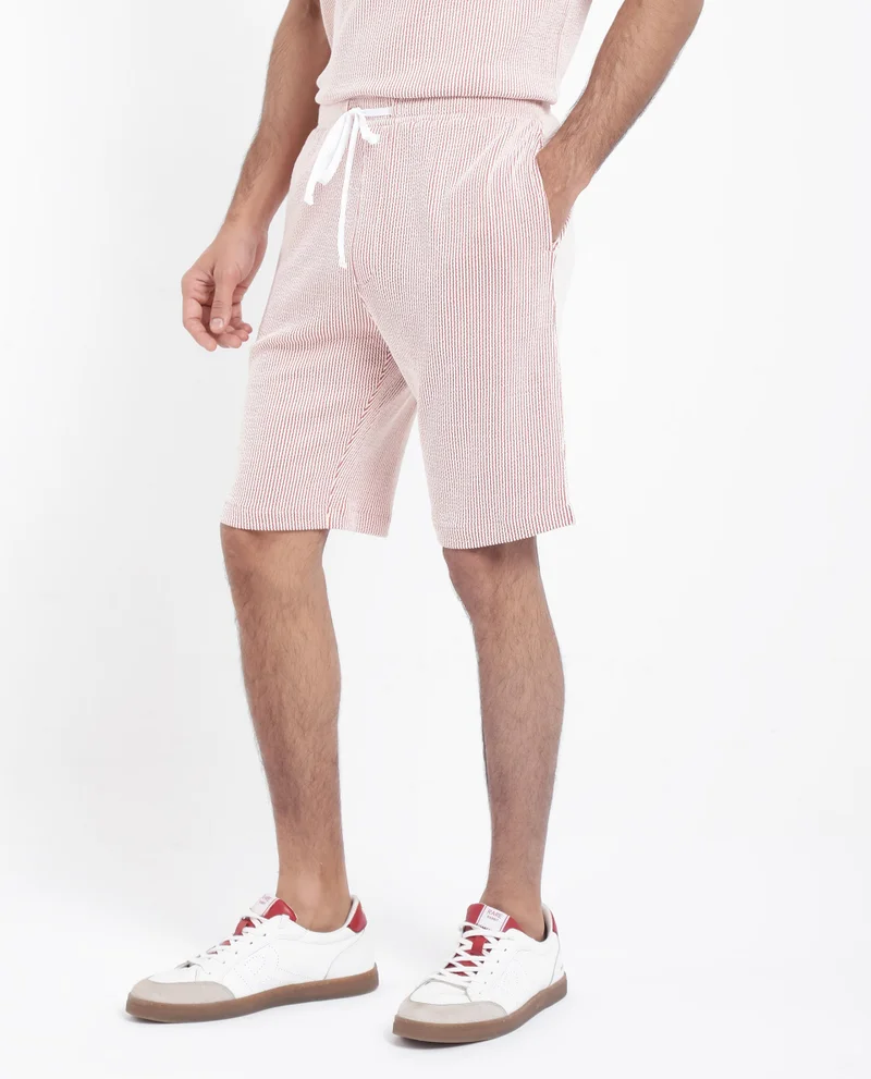 Rare Rabbit Men's Self Stripe Textured Shorts