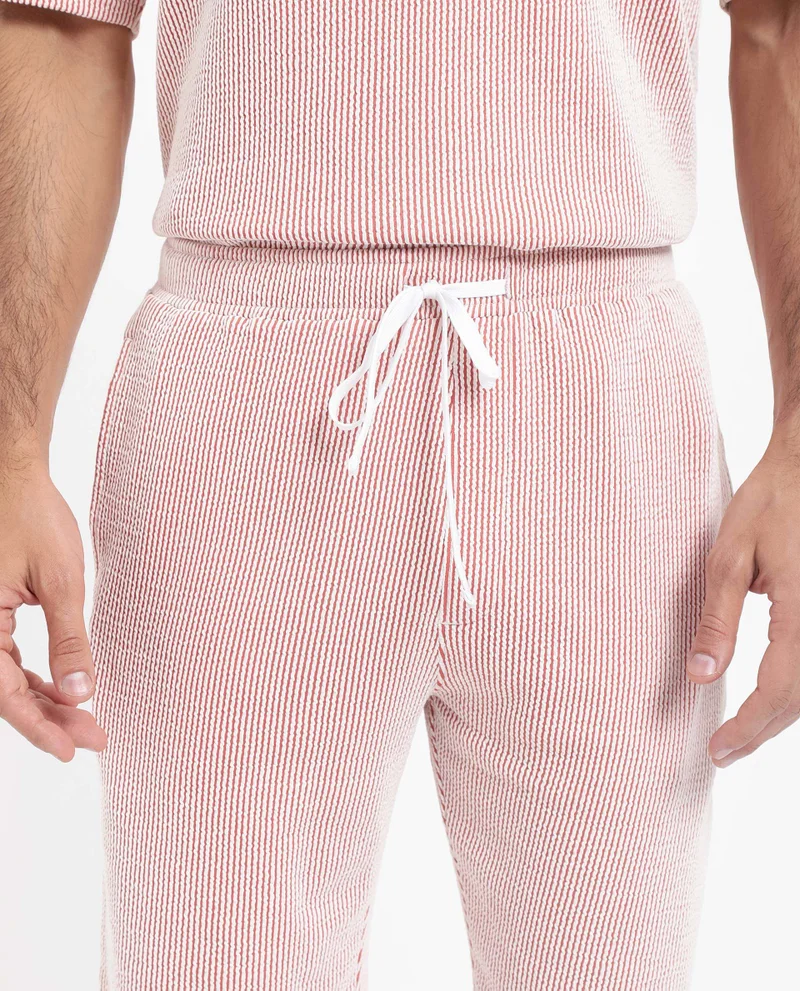 Rare Rabbit Men's Self Stripe Textured Shorts