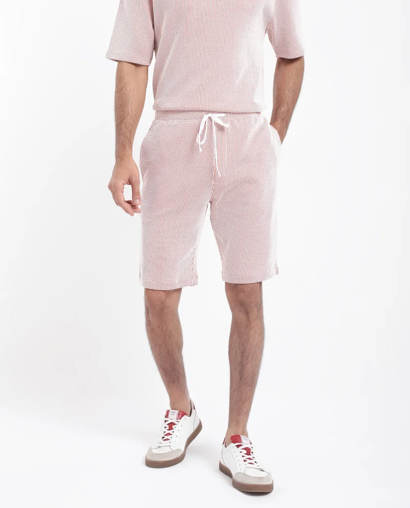 Rare Rabbit Men's Self Stripe Textured Shorts