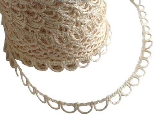Nakpunar 12 Ivory Non Elastic Bridal Button Loops for Wedding Dresses Gowns  Corsets  Trim  Loop Ivory 12 Long - Image 2