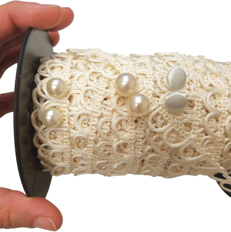 Nakpunar 12 Ivory Non Elastic Bridal Button Loops for Wedding Dresses Gowns  Corsets  Trim  Loop Ivory 12 Long - Image 5