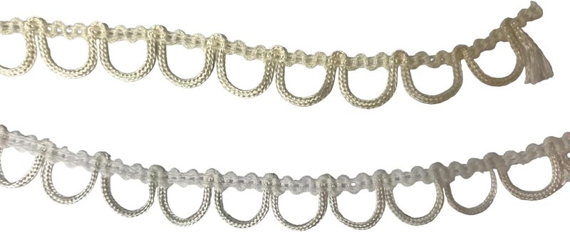 Nakpunar 12 Ivory Non Elastic Bridal Button Loops for Wedding Dresses Gowns  Corsets  Trim  Loop Ivory 12 Long - Image 3