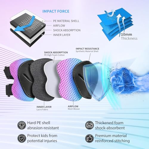 JEEFREE Adjustable Color Gradient Toddler Kids Bike Helmet for 3-5-8-14+Ages Girls Boys.Skateboard Bicycle Toddler Helmet 2-4 Years for Multi-Sports Cycling Scooter Inline Roller Skates Rollerblading - Image 2