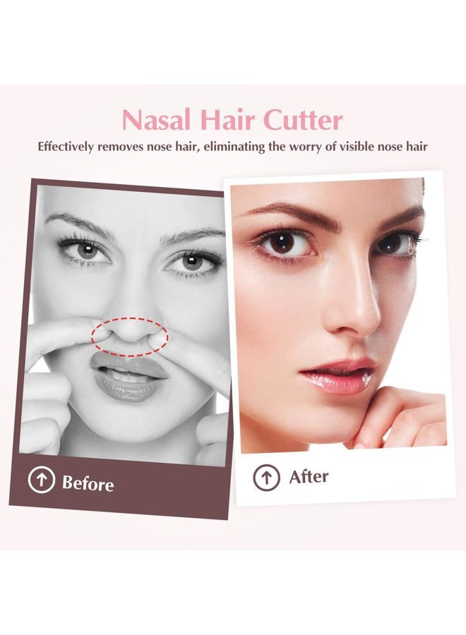 FLATRI 5PCS 2-in-1 Nasal Hair Cutter, 360° Rotating Nose Hair Trimmer Double Sided, Portable Nose Trimmer Manual for Women and Men(Pink) - Image 5