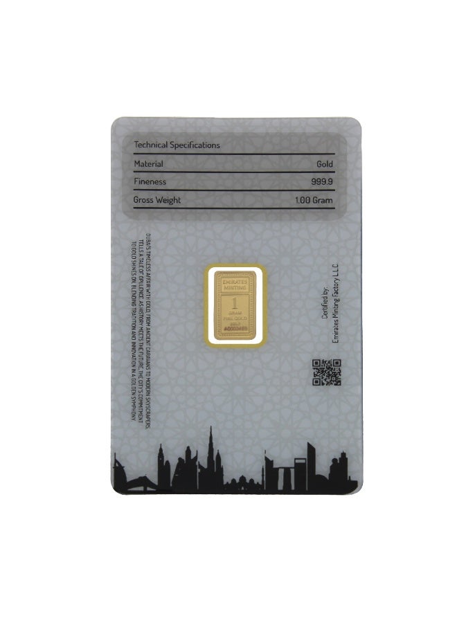 Emirates Minting 1 Gram Flower Girl Gold Bar 24KT 999.9 Purity - Image 2
